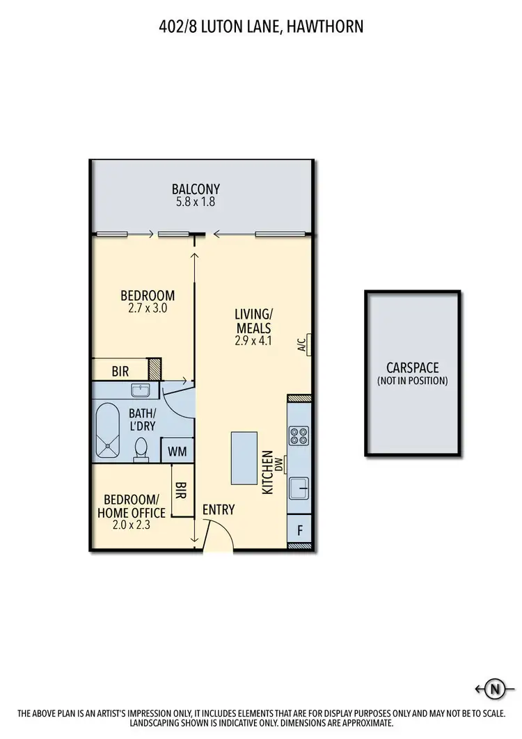 Floorplan of Homely apartment listing, 402/8 Luton Lane, Hawthorn VIC 3122