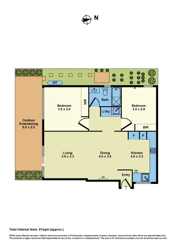 Floorplan of Homely apartment listing, 2/215 Francis Street, Yarraville VIC 3013