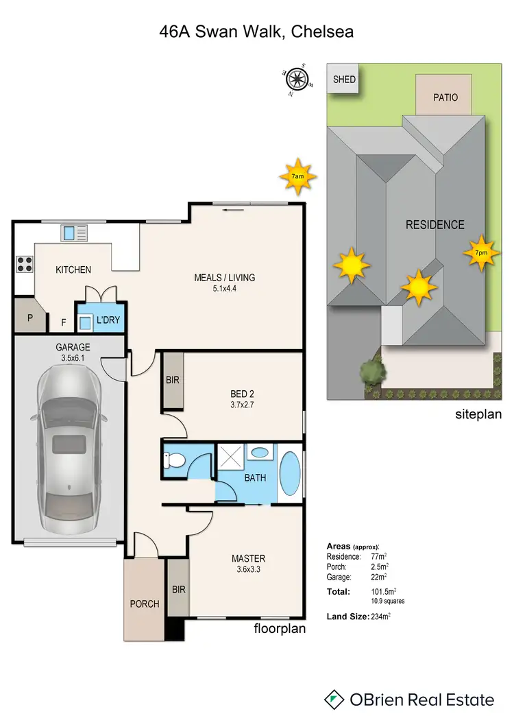 Floorplan of Homely unit listing, 46A Swan Walk, Chelsea VIC 3196