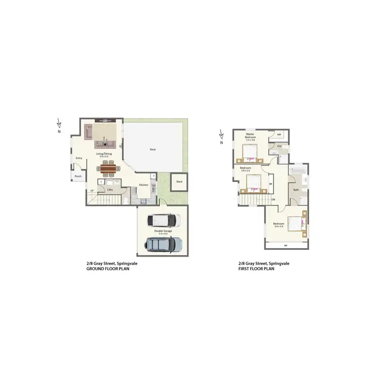 Floorplan of Homely townhouse listing, 2/8 Gray Street, Springvale VIC 3171