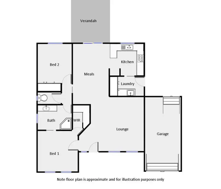 Floorplan of Homely townhouse listing, 1/221 Wade Avenue, Mildura VIC 3500