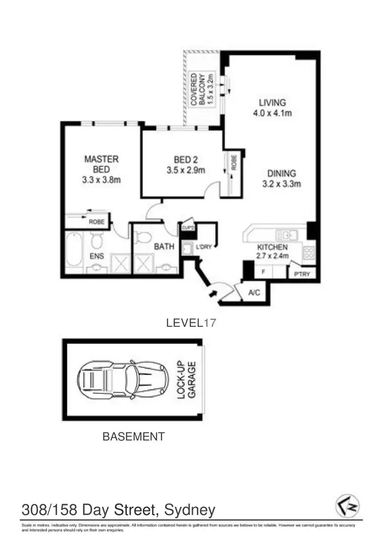Floorplan of Homely apartment listing, 308/158 Day Street, Sydney NSW 2000
