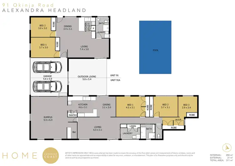 Floorplan of Homely house listing, 91 Okinja Road, Alexandra Headland QLD 4572