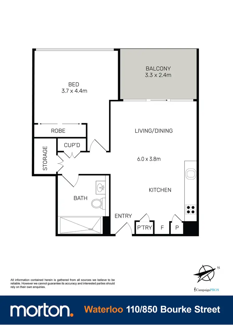 Floorplan of Homely apartment listing, C110/850 Bourke Street, Waterloo NSW 2017
