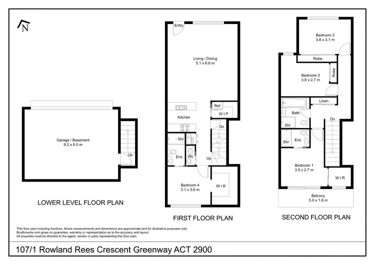 Floorplan of Homely townhouse listing, 107/1 Rowland Rees Crescent, Greenway ACT 2900