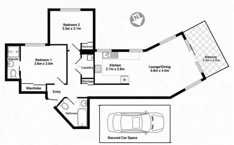 Floorplan of Homely apartment listing, 30/6-8 College Crescent, Hornsby NSW 2077