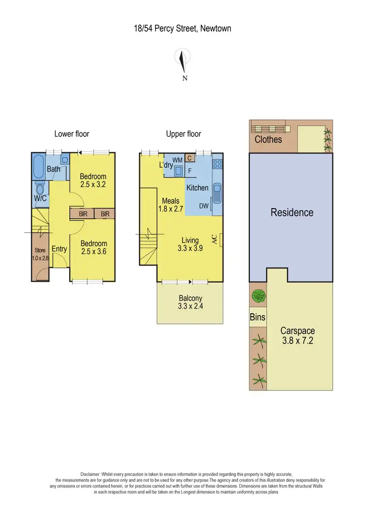 Floorplan of Homely townhouse listing, 18/54 Percy Street, Newtown VIC 3220