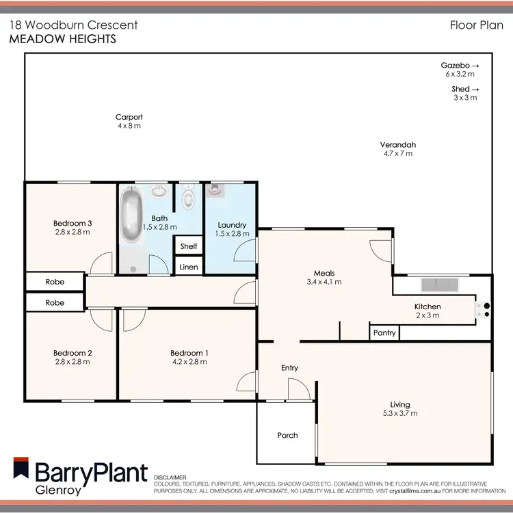 Floorplan of Homely house listing, 18 Woodburn Crescent, Meadow Heights VIC 3048