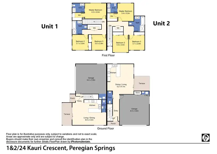 Floorplan of Homely semi-detached listing, 1&2/24 Kauri Crescent, Peregian Springs QLD 4573