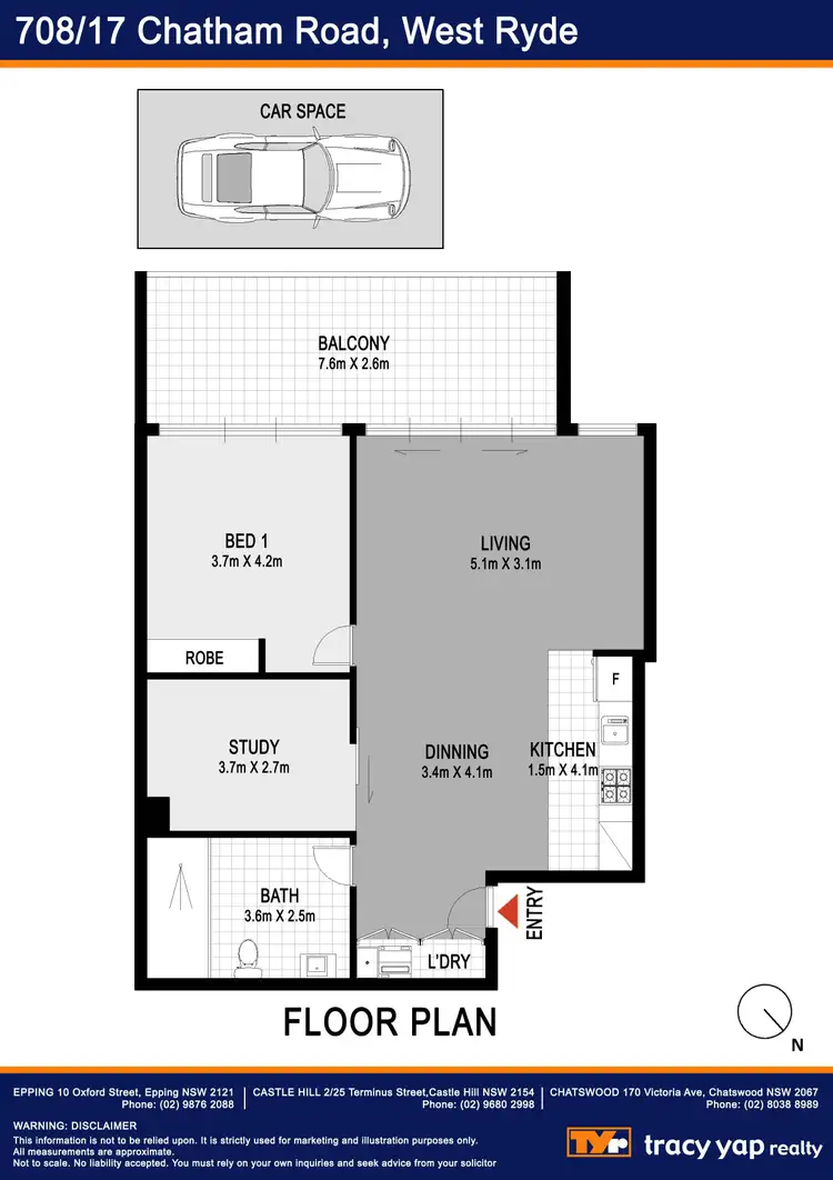 Floorplan of Homely apartment listing, 708/17 Chatham Road, West Ryde NSW 2114