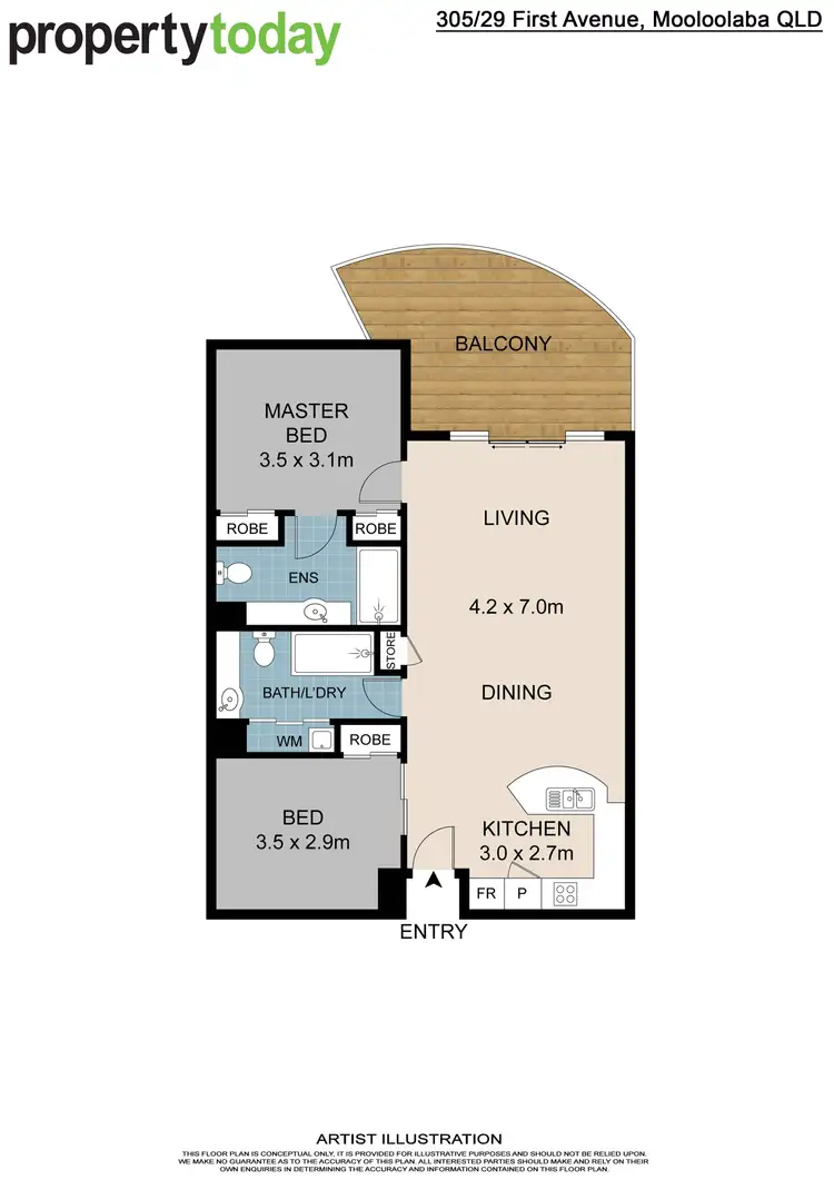 Floorplan of Homely unit listing, 305/29 First Avenue, Mooloolaba QLD 4557