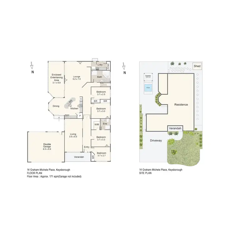 Floorplan of Homely house listing, 14 Graham-Michele Place, Keysborough VIC 3173
