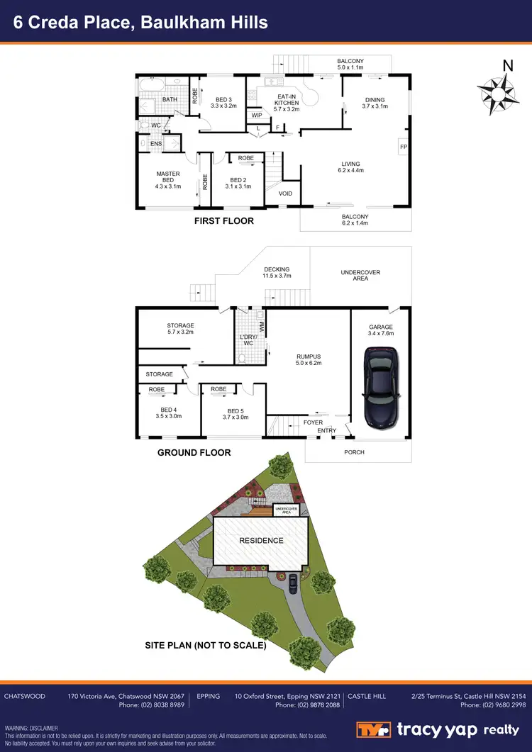 Floorplan of Homely house listing, 6 Creda Place, Baulkham Hills NSW 2153