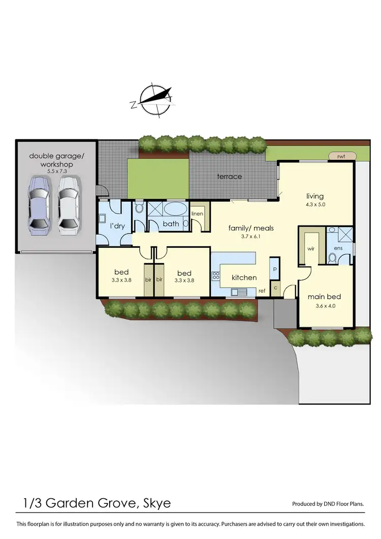 Floorplan of Homely unit listing, 1/3 Garden Grove, Skye VIC 3977