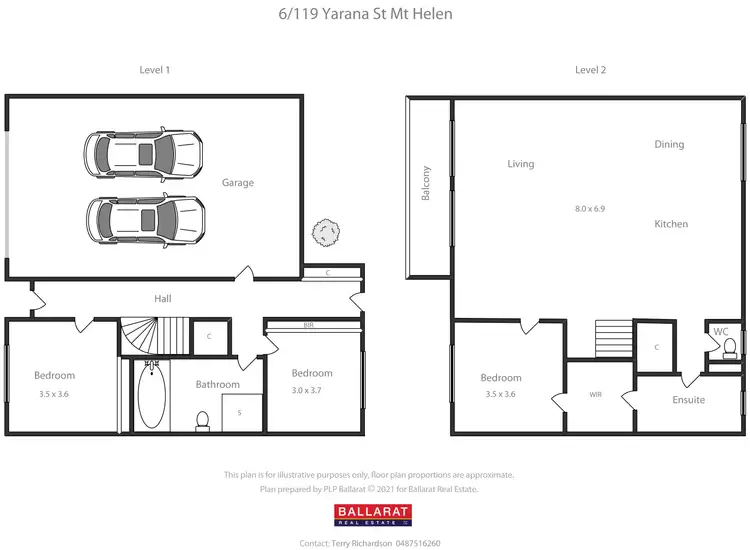 Floorplan of Homely townhouse listing, 6/119 Yarana Street, Mount Helen VIC 3350