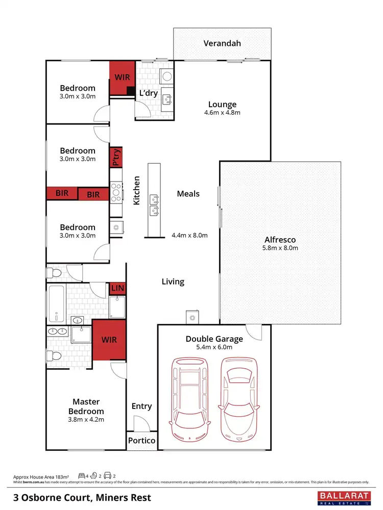 Floorplan of Homely house listing, 3 Osborne Court, Miners Rest VIC 3352