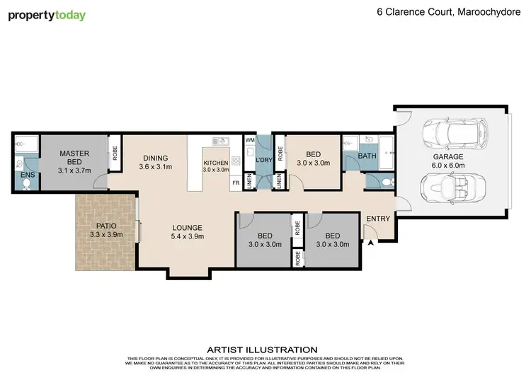 Floorplan of Homely house listing, 6 Clarence Court, Maroochydore QLD 4558