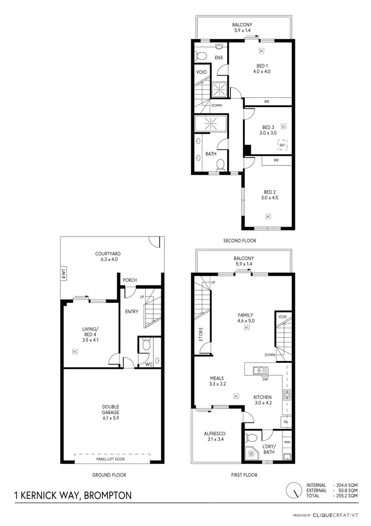 Floorplan of Homely townhouse listing, 1 Kernick Way, Brompton SA 5007