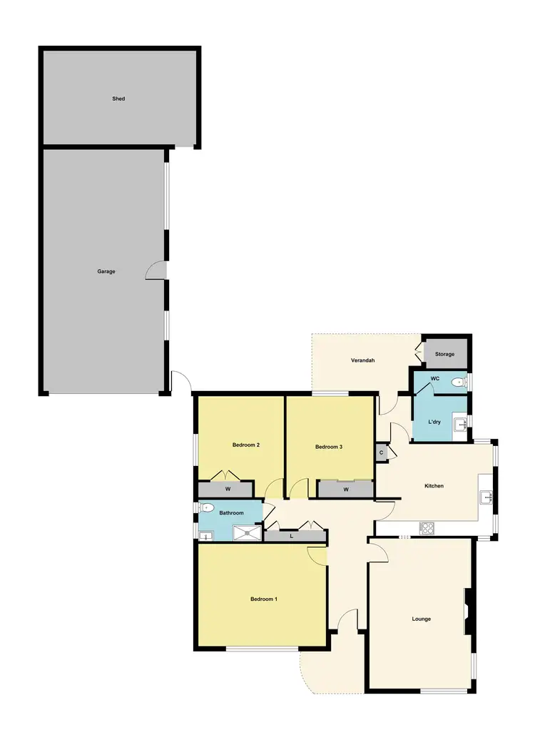 Floorplan of Homely house listing, 61 Majorca Road, Maryborough VIC 3465