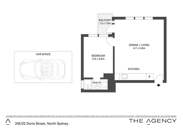 Floorplan of Homely apartment listing, 316/22 Doris Street, North Sydney NSW 2060