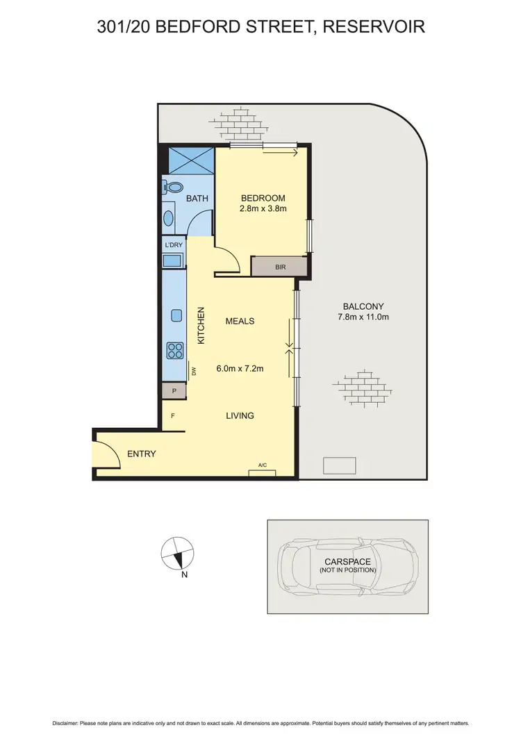 Floorplan of Homely apartment listing, 301/20 Bedford Street, Reservoir VIC 3073