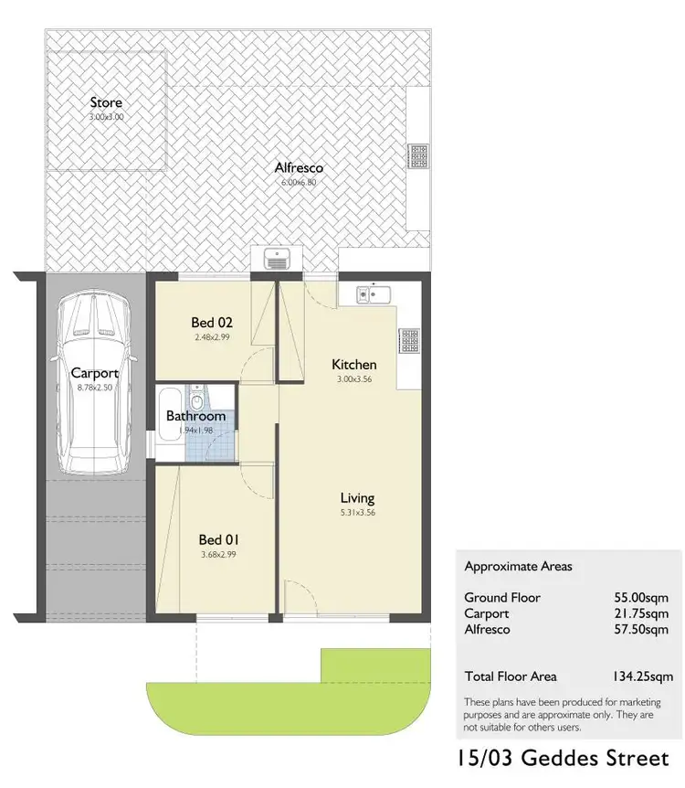 Floorplan of Homely villa listing, 15/3 Geddes Street, Victoria Park WA 6100