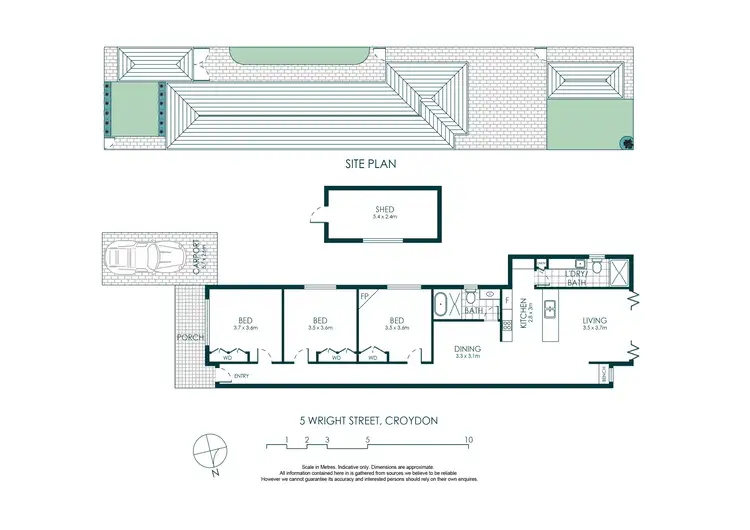 Floorplan of Homely semi-detached listing, 5 Wright Street, Croydon NSW 2132