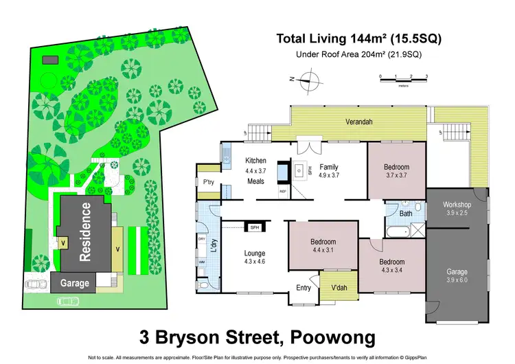 Floorplan of Homely house listing, 3 Bryson Street, Poowong VIC 3988