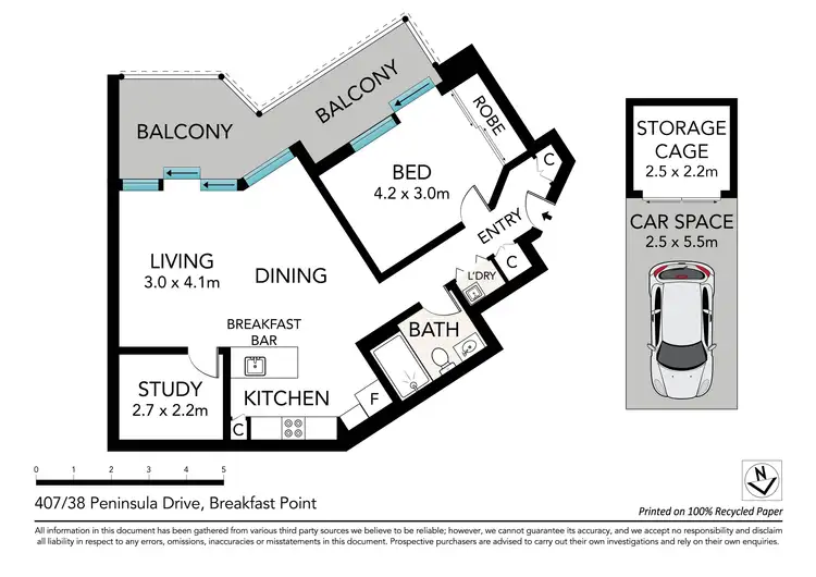 Floorplan of Homely unit listing, 407/38 Peninsula Drive, Breakfast Point NSW 2137
