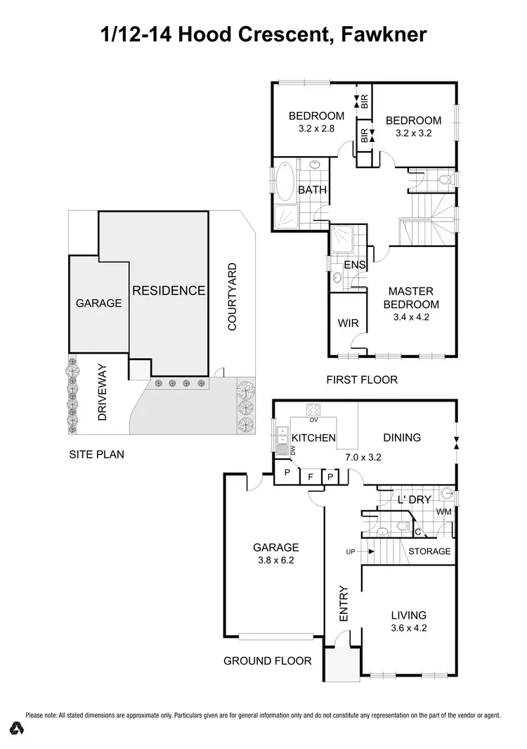 Floorplan of Homely townhouse listing, 1/12-14 Hood Crescent, Fawkner VIC 3060