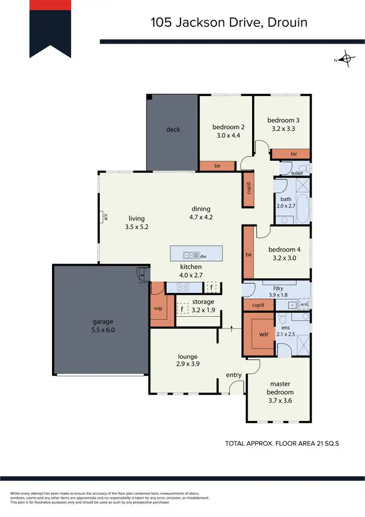 Floorplan of Homely house listing, 105 Jackson Drive, Drouin VIC 3818