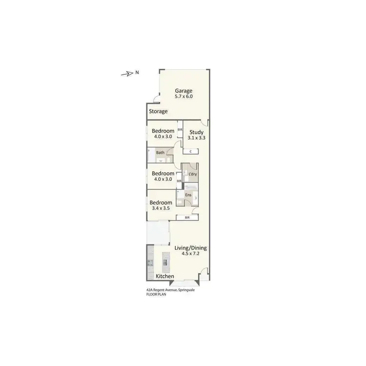 Floorplan of Homely townhouse listing, 42A Regent Avenue, Springvale VIC 3171
