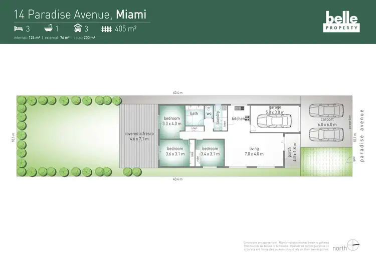 Floorplan of Homely house listing, 14 Paradise Avenue, Miami QLD 4220