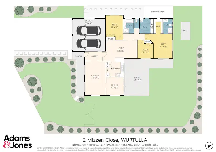 Floorplan of Homely house listing, 2 Mizzen Close, Wurtulla QLD 4575