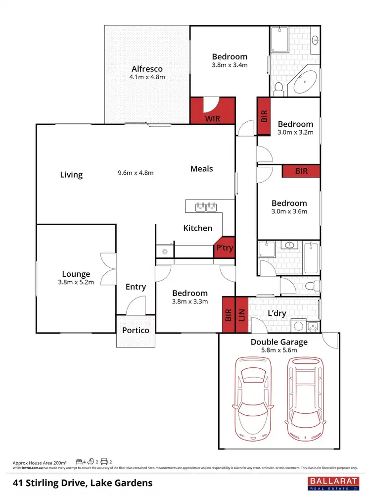 Floorplan of Homely house listing, 41 Stirling Drive, Lake Gardens VIC 3355