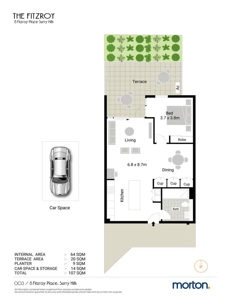 Floorplan of Homely apartment listing, 003/8-10 Fitzroy Place, Surry Hills NSW 2010