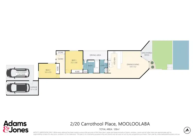 Floorplan of Homely townhouse listing, 2/20 Carrothool Place, Mooloolaba QLD 4557