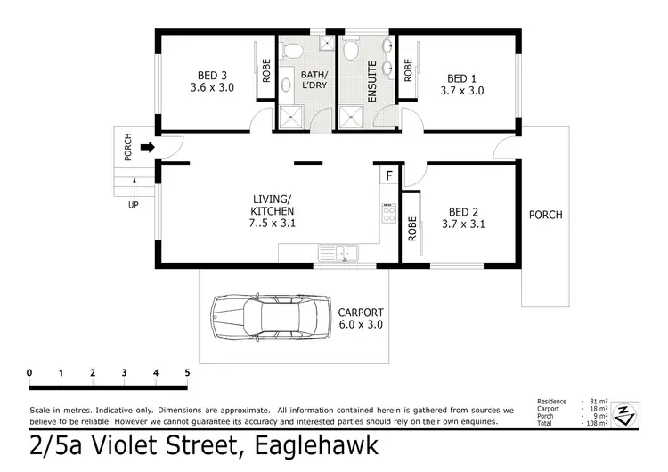 Floorplan of Homely unit listing, 2/5A Violet Street, Eaglehawk VIC 3556