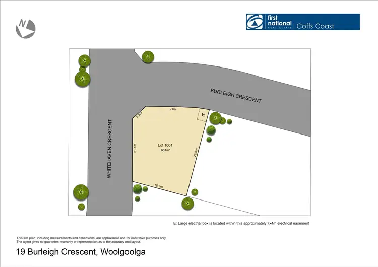 Floorplan of Homely land listing, 19 Burleigh Crescent, Woolgoolga NSW 2456