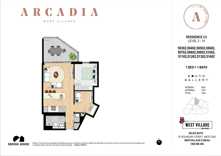 Floorplan of Homely unit listing, Level 5/50902/97 Boundary Street, West End QLD 4101