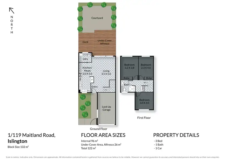 Floorplan of Homely townhouse listing, 1/119 Maitland Road, Islington NSW 2296
