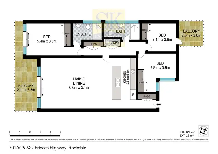 Floorplan of Homely apartment listing, 701/625-627 Princes Highway, Rockdale NSW 2216
