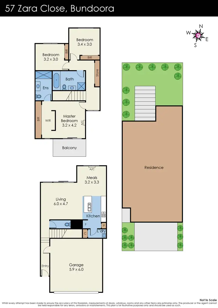 Floorplan of Homely house listing, 57 Zara Close, Bundoora VIC 3083