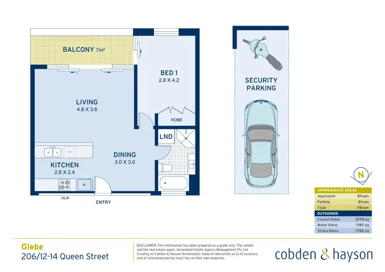 Floorplan of Homely apartment listing, 206/12-14 Queen Street, Glebe NSW 2037