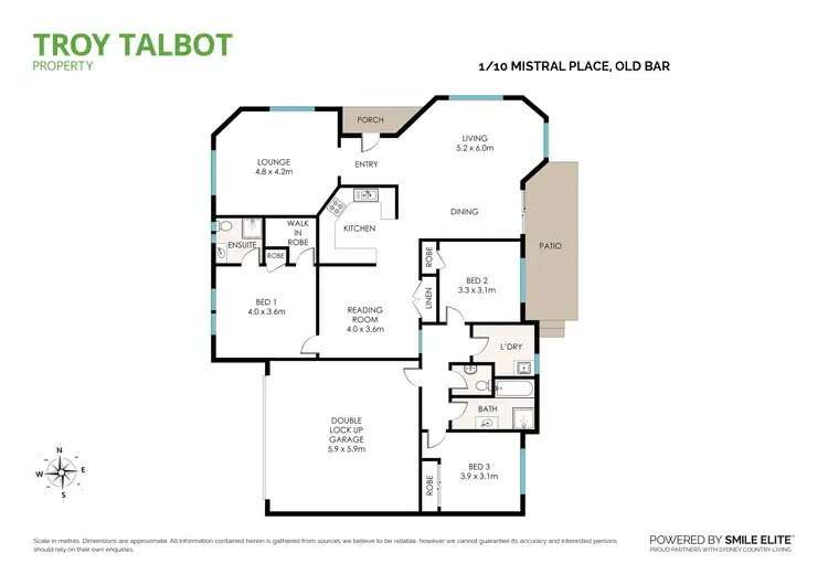 Floorplan of Homely villa listing, 1/10 Mistral Place, Old Bar NSW 2430