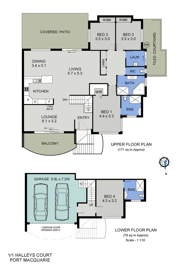 Floorplan of Homely townhouse listing, 1/1 Halleys Court, Port Macquarie NSW 2444