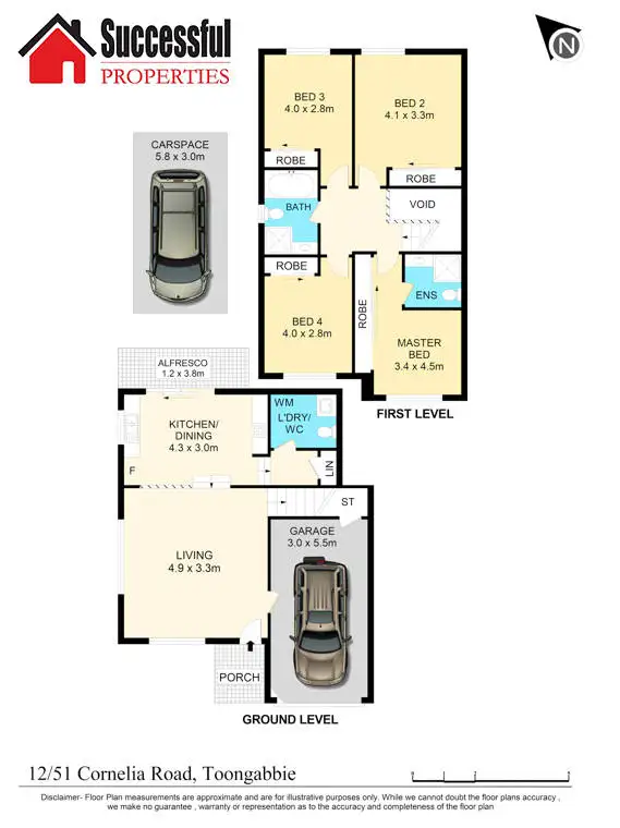 Floorplan of Homely townhouse listing, 12/51-53 Cornelia Road, Toongabbie NSW 2146