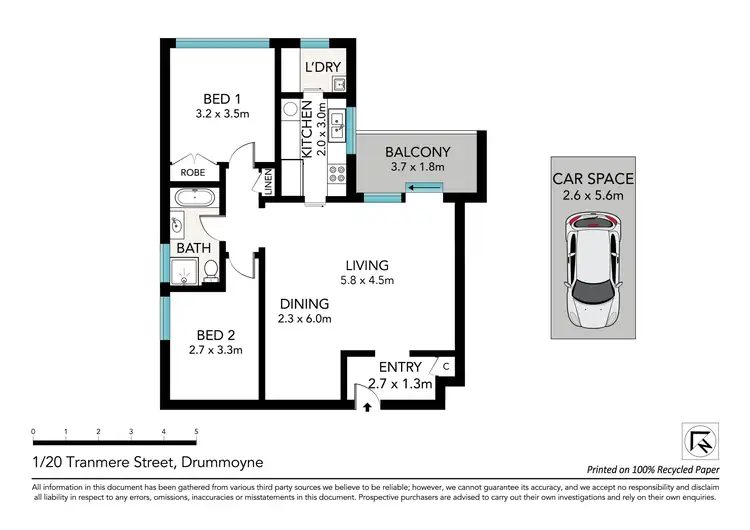 Floorplan of Homely apartment listing, 1/20 Tranmere Street, Drummoyne NSW 2047
