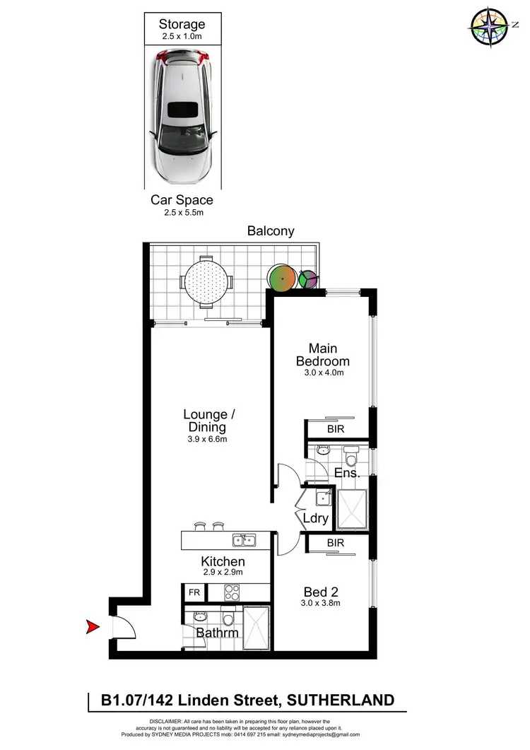 Floorplan of Homely unit listing, 107/134-142 Linden Street, Sutherland NSW 2232