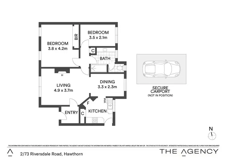 Floorplan of Homely apartment listing, 2/73 Riversdale Road, Hawthorn VIC 3122